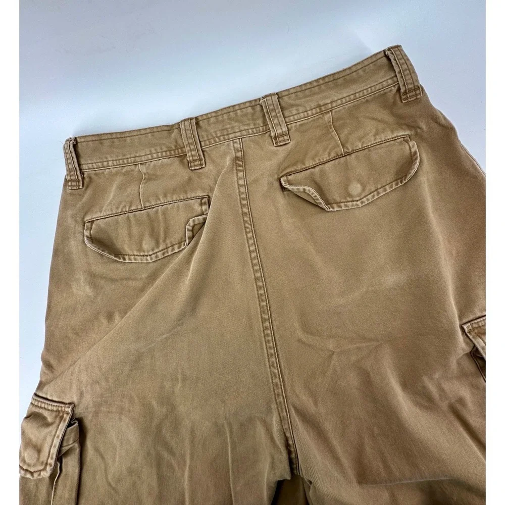 VTG Polo Jeans Co Ralph Lauren Mens 33‎ Tan Military Cargo Shorts 67th Reg RL Co